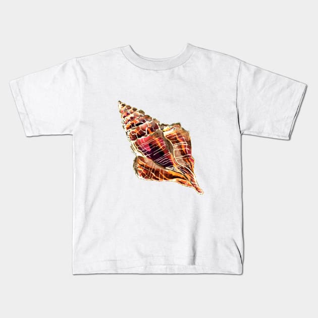 Bronze Conch Sea Shell Kids T-Shirt by ZeichenbloQ